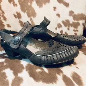 Riekers Antistress Gray Leather Mary Jane